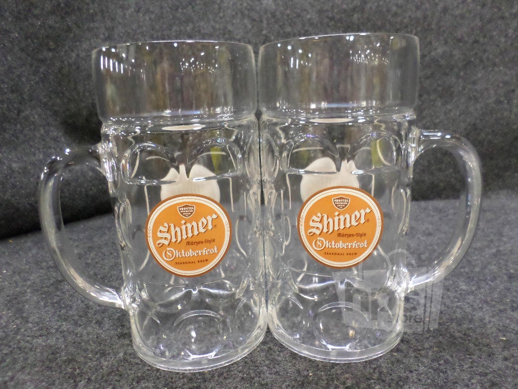 Lot of 2 Shiner Oktoberfest Stein Mugs 1 Liter Clear Plastic New eBay