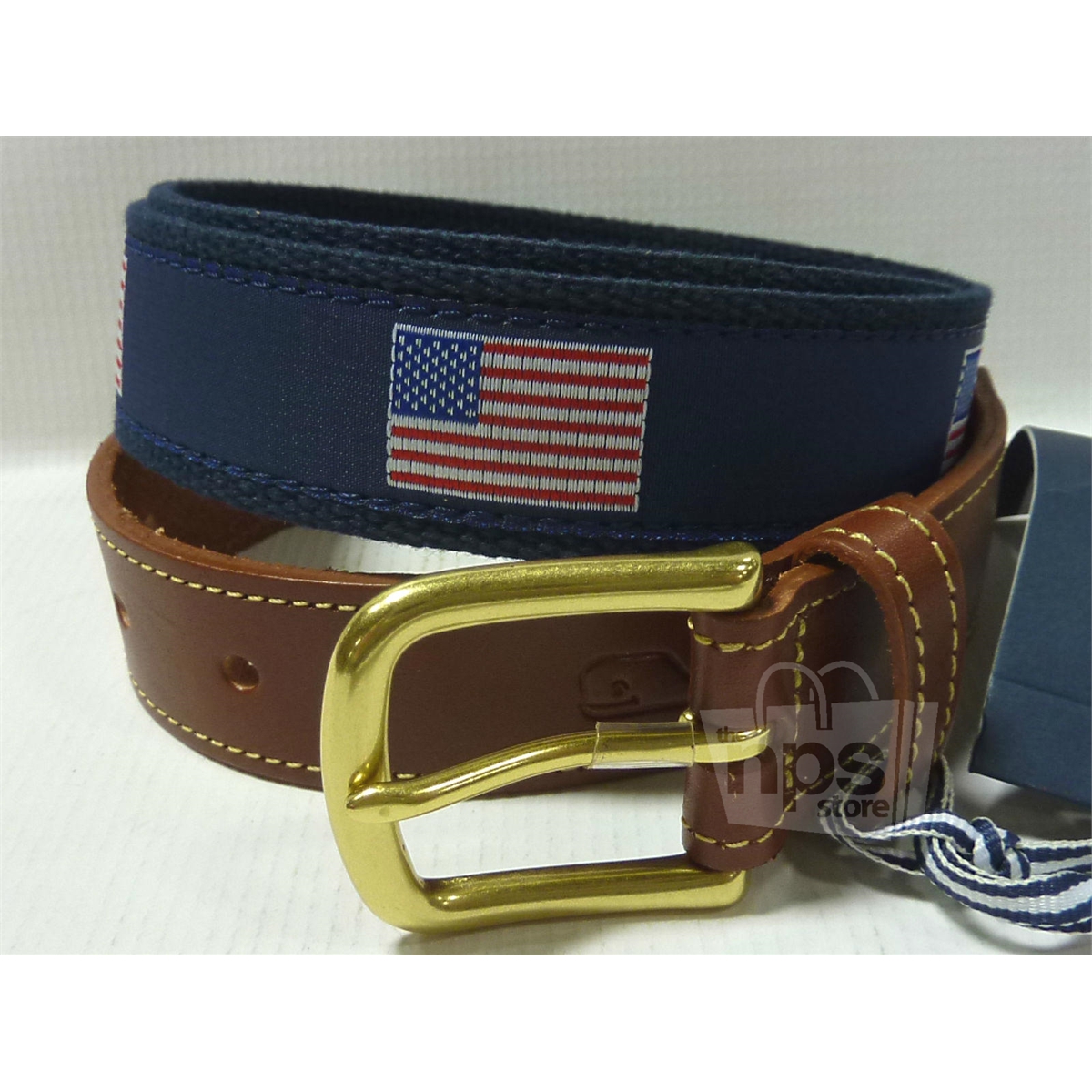 Vineyard Vines Men's American Flag Club Belt Size 38 Vineyard Navy
