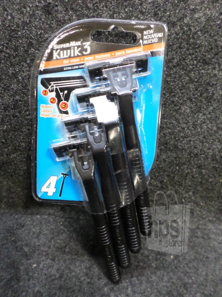 Lot of 10 SuperMax AT495 4ct Kwik3 Disposable Razors Men's 3Blades