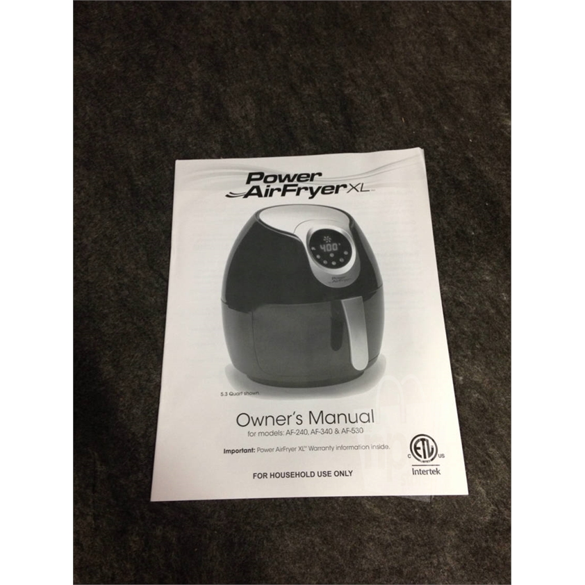 Power AirFryer XL AF530 5.3 Qt Extra Large Fryer. 1700 Watts, Black