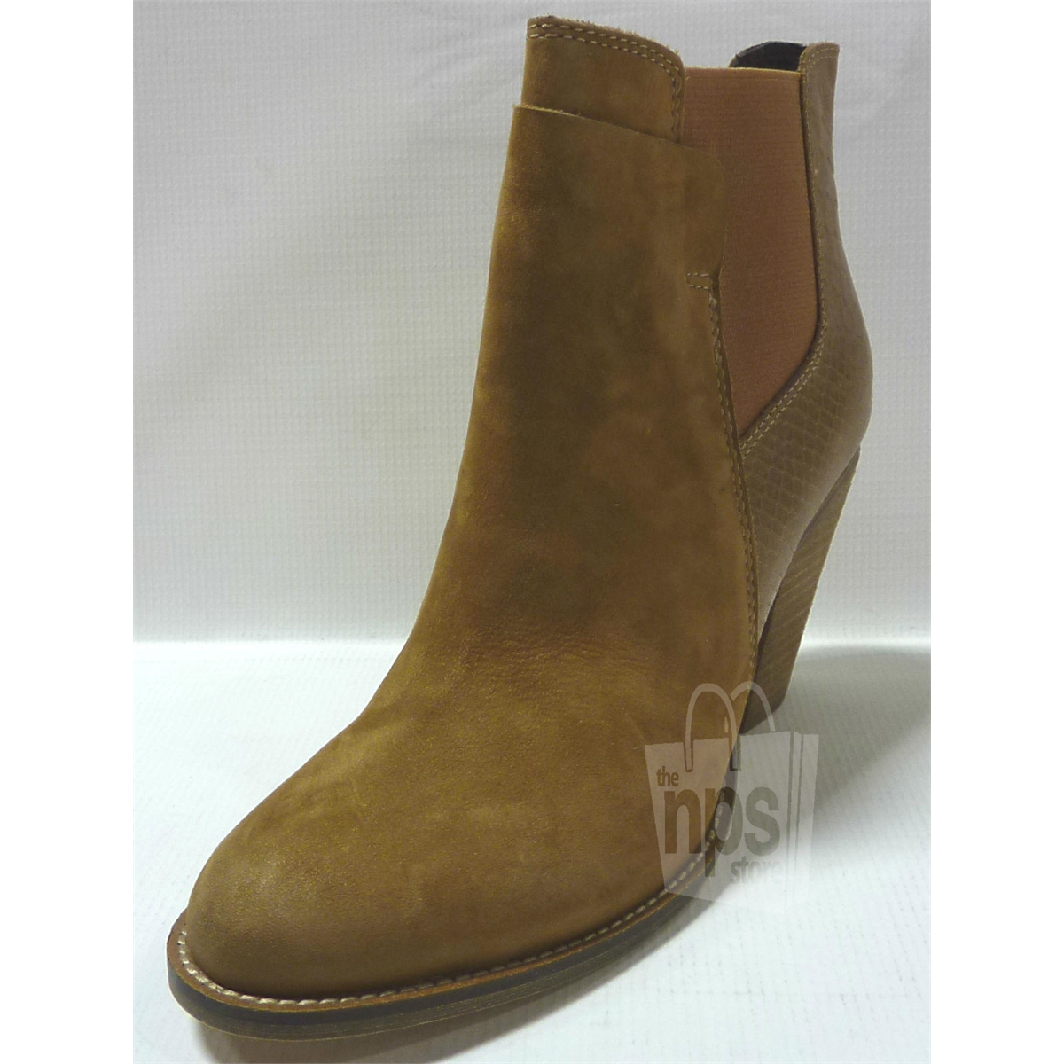 cognac leather bootie