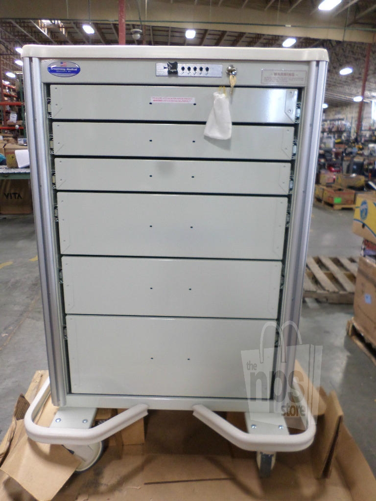 Armstrong Medical PPB6 Aluminum Push Button Locking Cart 6Drawers New